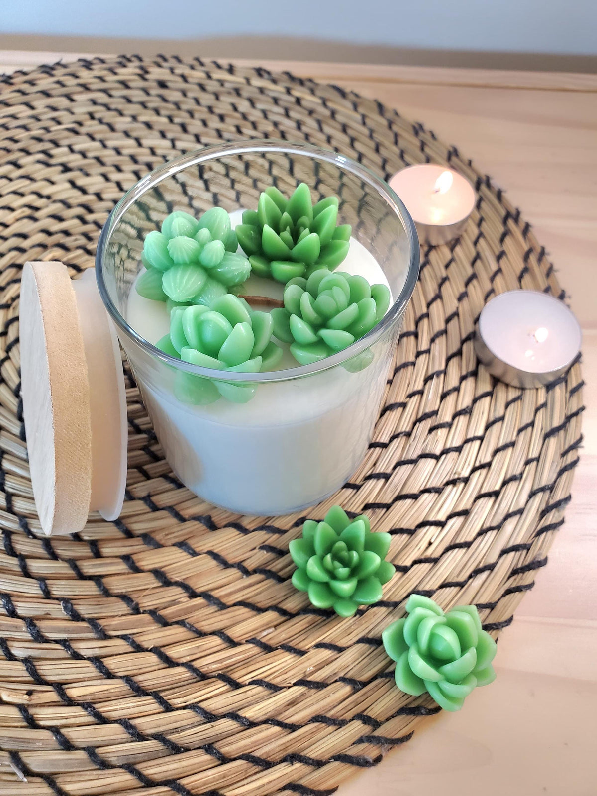 Succulent Terrarium Soy Candle: Handmade Plant Gift