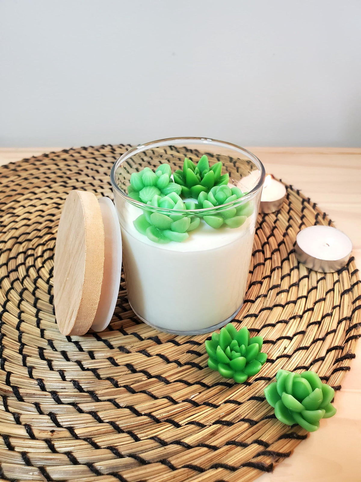Succulent Terrarium Soy Candle: Handmade Plant Gift