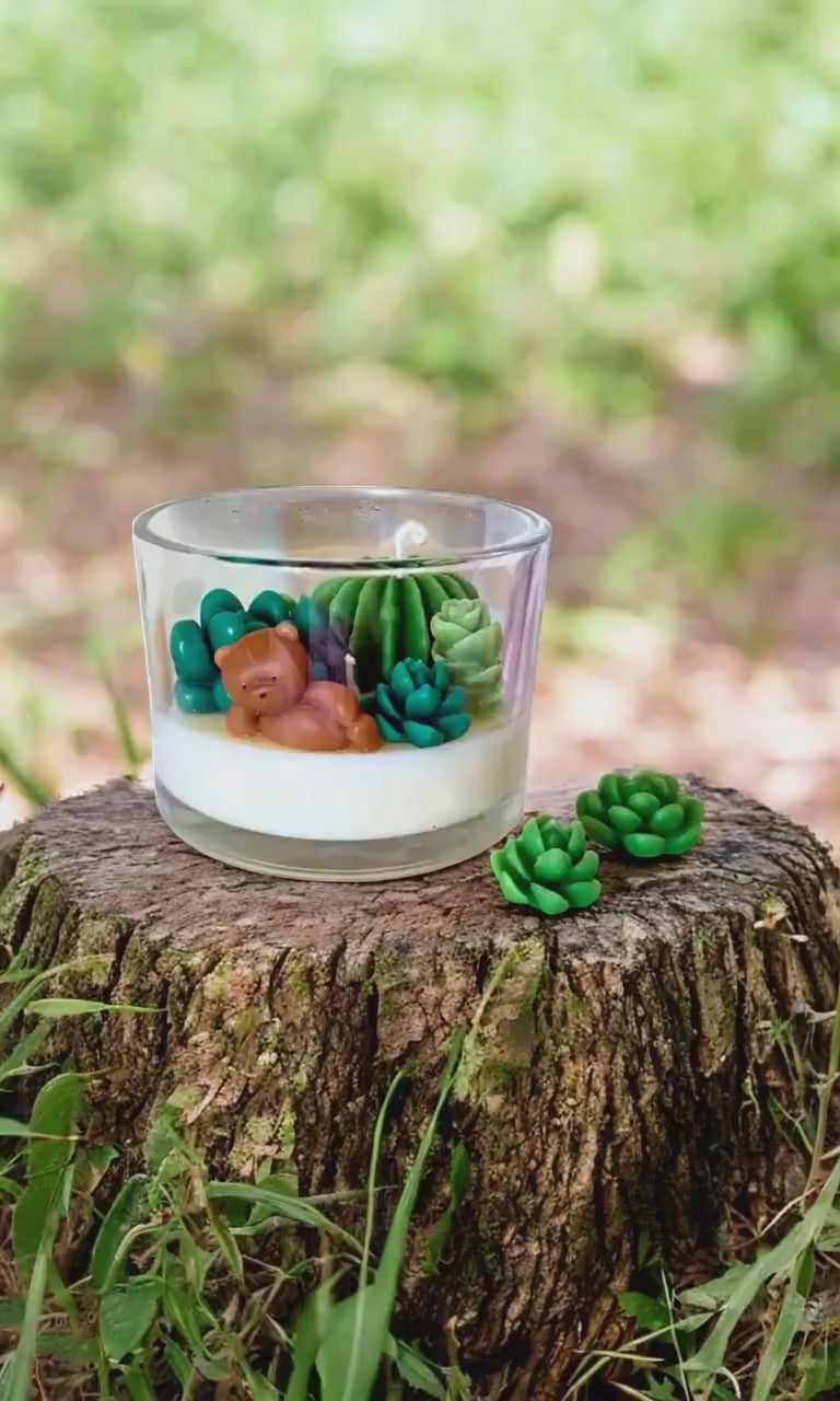 Succulent Terrarium Candle: Hand-Poured Soy Wax Candle